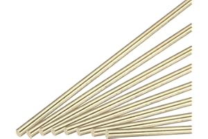 sourcing map 3mm x 500mm Brass Round Rod, Metal Solid Shaft Rods Lathe Bar Stock for DIY Crafts Model Car Helicopter Airplane 8pcs