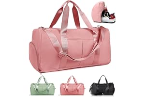 KYYLZ Sporttasche Reisetasche Weekender für Damen und Herren Gym Bag 32L Schwimmtasche Mädchen mit Schuhfach Trocken-Nass-Trennung Handgepäck Tasche Leicht Reisen,Yoga,Sport,Fitness Rosa