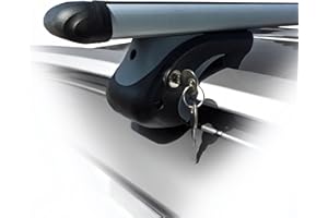 ‎VDP Dachgepäckträger Auto - Dachträger Universal VDP-R-005 | Auto Dachträger offene Reling | Dachträger für Reling abschließbar | Aluminium Grundträger Dachreling bis 90kg - 120 cm Länge