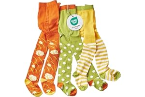wellyou – Kinder Strumpfhosen Mädchen & Jungen – 3er Set Baby-Strumpfhosen mit Muster – bunte Baumwollstrumpfhosen aus Ökotex zertifizierten Materialien (gr 62-146)