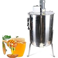 Fetcoi Elektrischer Honigschleuder 4 Rahmen - Edelstahl Bienenschleuder Elektrisch Honig-Extraktor mit Abdeckung und…