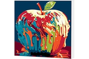 AIRDEA Mela Colorata Dipingere con i Numeri Adulti Principianti con Cornice, Dipingere Con I Numeri, Quadri Da Dipingere Numerati Fai da te Olio La pittura di Numeri Kit 20X20CM