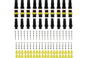 Wvxilyr 10 Piezas Conectores Eléctricos Impermeables de 2 Pines, Impermeable del Coche Conector, Conector Estanco, Electrico Impermeable Conector, para Automóviles, Motocicletas, Fáciles de Instalar