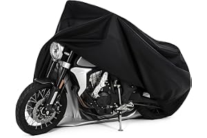 TOPIFY® Motorcycle Cover,Motorbike Cover All Season Universal Weather Waterproof Sun Outdoor Protection with Lock-Holes & Storage Bag, 3XL Motorcycles Vehicle Cover