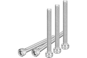 DTGN M5x80mm Socket Head Cap Screws Bolts, 10Pcs 304 Stainless Steel 18-8, Metric Machine Hex Socket Screw, Hex Drive, Bright Finish, UNC Coarse Thread Fully Threaded