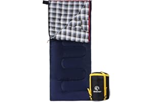 REDCAMP Sac de Couchage en Coton XL Chaud pour Adulte - en Flanelle Confortable - Compact - 3 à 4 Saisons - Temps Froid - Hiver - pour la pêche au Camping - Bleu