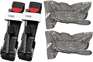 Bocguy 2 Benda Israeliana & 2 Tourniquet, Medicazione di Compressione Traumi Israeliani Emergency Fasciatura Originale e 95 cm Tattica di Emergenza Turniqie per Rhino Rescue, Emergenza