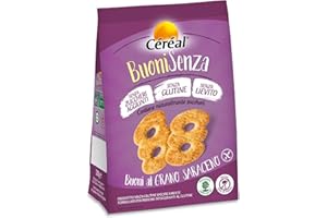 Céréal Buonisenza al Grano Saraceno, Biscotti senza Glutine, Biscotti senza Lievito, senza Zuccheri Aggiunti, 200G