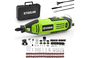 Multifunktionswerkzeug 200W, ETOOLAB [Professional] Rotationswerkzeug, Echte 10000-35000 U/min, Drehmelwerkzeug Set mit 129 Zubehören, 6 Variable Drehzahl für Schneiden, Gravieren, Bohren, usw.