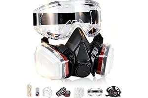 Andningsskyddsmask återanvändbar,Gasmask med glasögon och filter Dammmasker Andningsskydd Fint damm Andningsskyddsmask Målare
