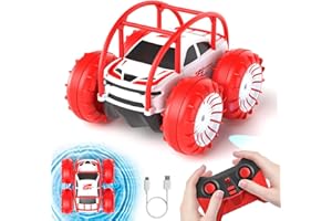 ifollower Direktladung Ferngesteuertes Auto, 15km/h 4WD Amphibienfahrzeug Stunt Auto, 2.4GHZ 360° Drehung Buntem LED-Licht Monstertruck Offroad Spielzeug, Geschenke für Kinder ab 3 Jahre