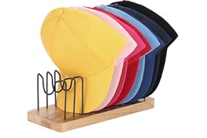 Erogeen Hat Organizer for Baseball Caps, Hat Rack Stand Wood Metal Hat Holder Storage Baseball Cap Organizer for Closet Dresser Desk (Wood)