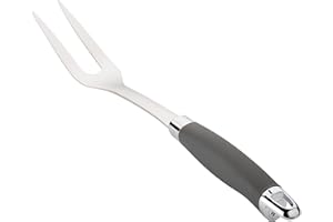 Anolon SureGrip Stainless Steel Meat Fork/Kitchen Tool, 13.25 Inch, Grey, 46288