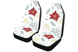 AJINGA Housses de siège avant de voiture avec motif de feuilles de Witer pour voitures, SUV, camions, berlines avec poche de rangement