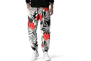 MakingDa Pantaloni Sportivi Uomo Cotone con Coulisse Elastica Lunghi Jogging Stampa Leggeri Larghi Harem Pantaloni Bloomers Dance Beach Yoga Lavoro Casual