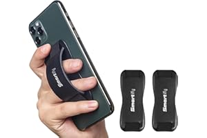 Smartify® Handyfingerhalter Leder | Ergonomische Handy Fingerhalterung Zweier-Set | Flexibel und Zusammenklappbar | Premium Handygriff für Rückseite | Smartphone Halterung für iPhone und Samsung
