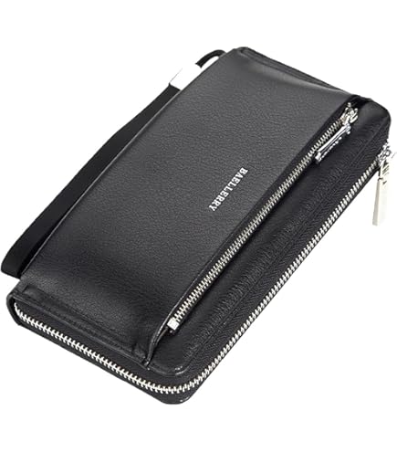 Pochette In Pelle Cucita A Mano: Borsa Con Doppia Cerniera E Cinturino Da Polso - Italia - Foto 10