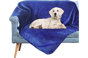 furrybaby Waterproof Dog Blanket, Fluffy Pee Proof pet Blanket for Couch Bed Protection Washable Reversible Pet Fleece Sherpa Throw Blanket Furniture Protector Blue(152×203cm)