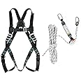 Fall Protection Safety Harness, 1 Point Fall Arrest Harness, Full Body Height Fall Protection, Aerial Work Safety Harness, Adjustable Belt with Hook