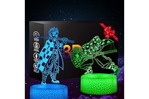 Likohee Lampe 3d anime demon killer 2 designs et 16 couleurs Lampe décorative avec télécommande, cadeau d'anniversaire de Noël
