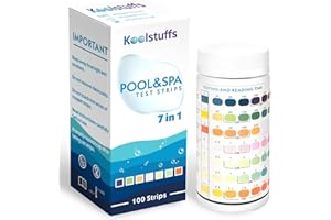 KOOLSTUFFS Hot Tub Test Strips, 100 pH Test Strips, 7 in 1 SPA Test Strips for Hot Tub, Pool Test Strips for pH, Chlorine, Alkalinity, Bromine, Hardness, Cyanuric Acid