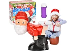 WINNSELL Santa Automatic Bubble Machine, Electric Christmas Funny Bubble Toy For Kids Electric Blowing with Light Music for Christmas Birthdays Parties Toy Alphabet Board (B)