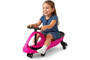 Curvaso Wiggle Car Kids Push Ride On Car Swivel Scooter Childrens Indoor Outdoor Twist Gyro Toys Girls Pink Black