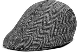 ACWOO Herr grå fiskbensmönstrad Newsboy-keps, justerbar, en storlek passar de flesta vuxna, klassisk/vintagestil, fritidskläder, utomhusaktiviteter