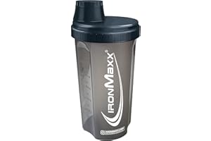 IronMaxx Shaker Proteine - Gourde Musculation avec Bouchon Vissé, Passoire & Échelle de Mesure | Gourde Sport Anti-Fuite Sans BPA, Idéal pour Shakes Protéinés et Pré-Workout | 700ml Anthracite Mat