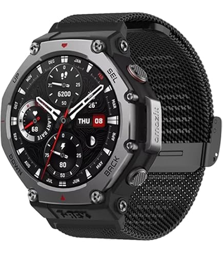 KUWAI Geflochtenes Nylon-Armband Für Amazfit T-Rex 3 – Elastisch, Verstellbarer Metallverschluss, 27 Mm