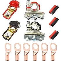 Set Morsetti Per Batteria Auto - 4 Pezzi, Terminali Positivo/Negativo In Rame, Per Auto, Camion O Barche - Foto 8