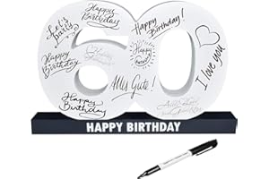 CREOFANT ® XL Gästebuch 60. Geburtstag · Gästebuch Happy Birthday · 37 x 24 x 4 cm · 60. Geburtstagsgeschenk · Geschenkidee 60 Geburtstag