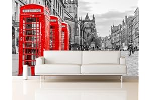 OEDIM Fotomural Vinilo Pared Cabina Teléfonos Londres | Fotomurales pared | Fotomural Decorativo | Vinilo Decorativo | Varias Medidas 100 x 70 cm | Decoración comedores salones | Motivos Paisajisticos