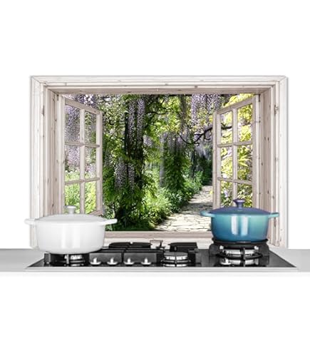 ARTHUB® Crédence De Cuisine En Verre 60x150 Cm, Cream Light