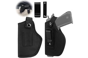 Norhogo 2 Pezzi Fondina per Pistola Nascosta, Pistola Interna o Esterna per Mano Sinistra e Destra, Pistole Tattiche Holster, Nylon Fondina da Trasporto Nascosta, Nero
