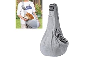 ACTOYS Réglable Sac Bandoulière pour Animal de Compagnie, Sac de Transport pour Chien et Chat, Mains Libres, Portable, Jusqu'à 7 kg, Sac Transport Chien pour Marche/Activités de Plein Air (Gris)