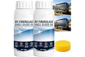 RV Fiberglass Gloss Oil Shine Restorer, Professional Fiberglass Polish & Gloss Enhancer för husbil, båt & släpvagn återställer glansen med väderbeständig barriär, 100 ml (2 st)