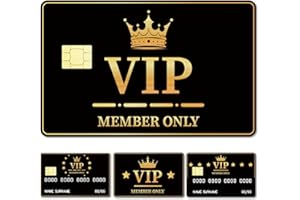 CREATCABIN 4Pcs Credit Card Skin Debit Card Sticker Member Only VIP Personalizing Credit Card Decor Waterproof Removable Bank Card Protecting RFID Blocking Sticker for Credit Card Holders 3.3x2.1in
