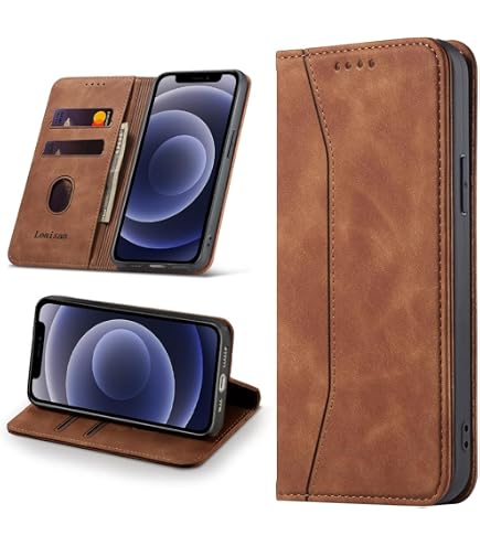 Miagon PU-Leder-Hülle Für IPhone 12 Pro Max – RFID-Blocker, Kartenfach, Ständer, Stoßfest, Schwarz