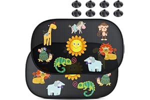 Oziral Car Window Shades for Baby 2 Pack with 8 Suction Cups 51 * 31CM Children's Car Window Sun Shade UV/Sun Protection Self-Adhesive Sun Shade Side Window Windshield Kid's Car Sun Shade