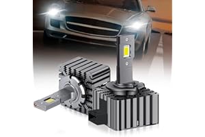 OPL5 D1S LED Headlight Bulbs, 10000LM 70W 6000K Xenon White Super Bright Hi/Lo Beam, Wireless Plug and Play Car Headlight Conversion Kit, Intelligent Decoding D1S LED Replace Xenon HID Bulbs (2PCS)