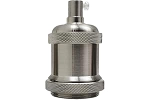 LEDSone E27 Vintage Solid Bulb Socket Ceramics Lamp Holder Edison Screw Light Bulb Socket Adapter Ideal for Vintage Edison Filament Bulbs Antique metal