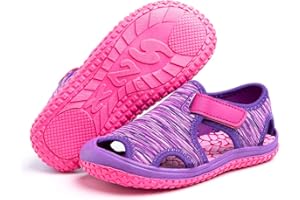 Hitmars Sandalen Kinder Sommer Schuhe Jungen Mädchen Sandalen Anti Rutsch Atmungsaktiv Wandern Baby Halboffene Outdoor Strand Pink Violett Blau Grau Grün EU 21-31
