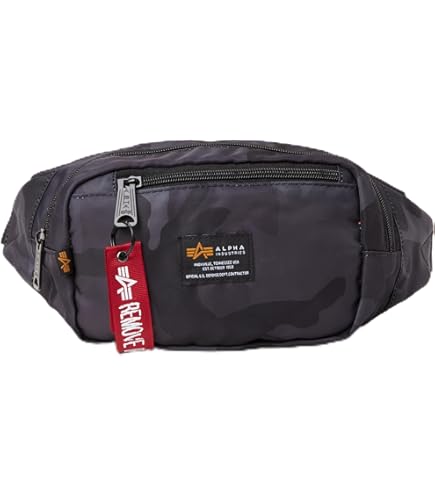 Alpha Industries Herren Tasche Crew Utility Bag schwarz grün Bauch Cross Body eB