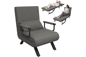 UISEBRT 3-i-1 bäddsoffa, mörkgrå, gästsäng, hopfällbar bäddsoffa med sängfunktion för vardagsrum, sovrum, balkong, lastkapacitet upp till 150 kg