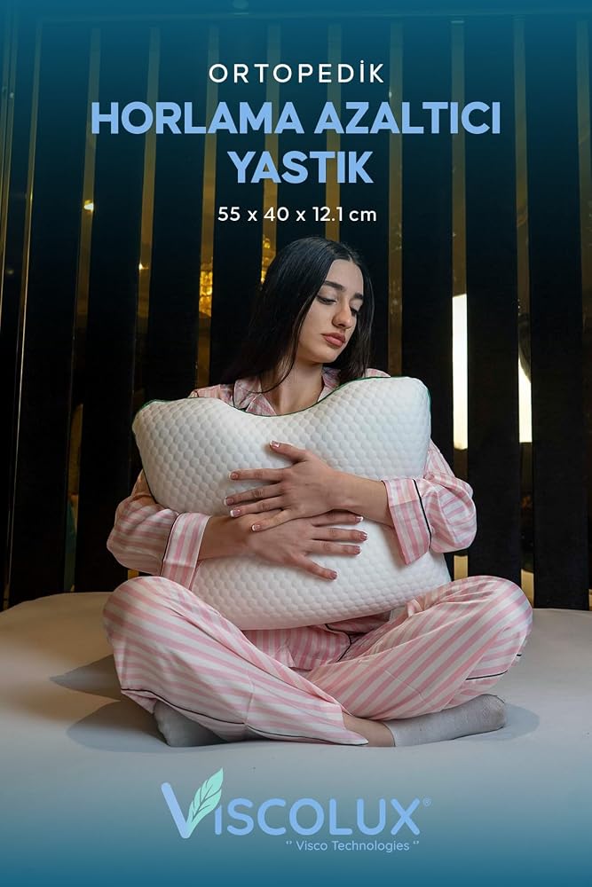 Horlama Azaltıcı Yastık - Horlama Önleyici Ortopedik Visco Yastık Yeşil 55x40x12/10, Yeşil