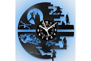 KingLive Star & Wars-Wanduhr, Vinyl Schallplatte Wanduhr Dekoration, Sci-Fi-Film Wanddekoration, Geschenke für Männer, Jungen…