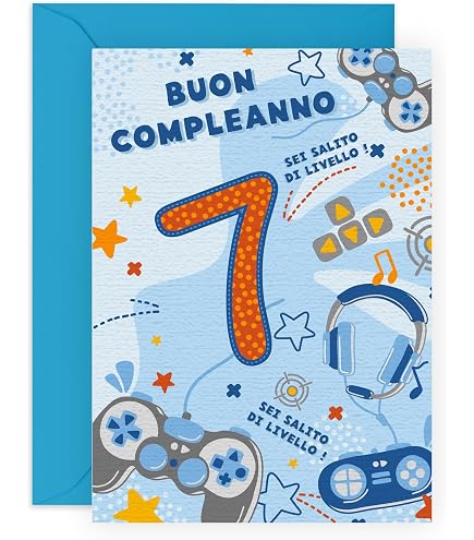 Sensations / Xpress Yourself Express Yourself Biglietto di compleanno per nipote di 5 anni – Busta e distintivo inclusi – disegno animato bambino che salta sul trampolino, 22,8 x 15,3 cm
