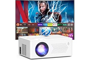 PURSHE 2025 Upgraded Android TV OS Smart Projector, WiFi6 & Bluetooth5.2, 50% Zoom, 13000L Full HD 1080P/4K Supported, Portable, Dust-Proof, Ceiling Mount Compatible