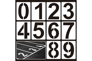 GVSS 10 Pièces Pochoir Chiffre 10cm de 0 à 9, Pochoir Numero de Parking Réutilisables en Plastique,Gabarit Numerotation pour Marquage au Sol,Décoration Murale,Graffiti et Projets Artistiques